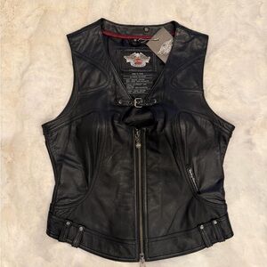 Vintage Harley-Davidson Women’s Leather Vest Sz S